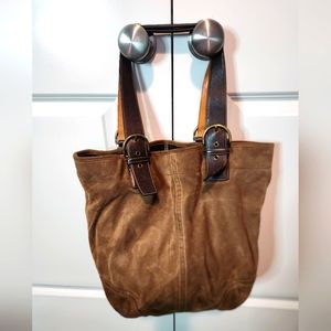 Coach brown leather boho purse